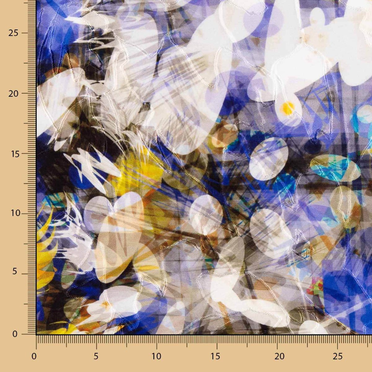 Jacquard Rebrodé Flores Azulina Lunar - Ribes y Casals