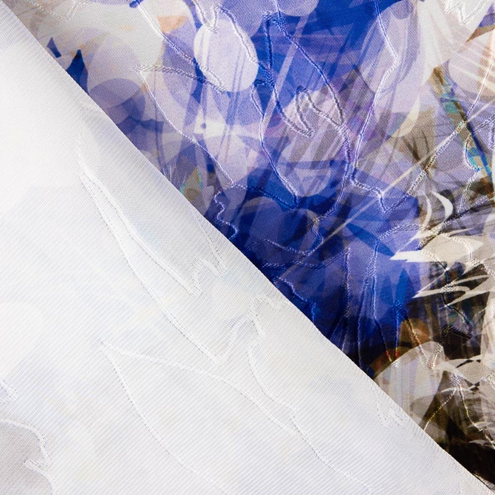 Jacquard Rebrodé Flores Azulina Lunar - Ribes y Casals