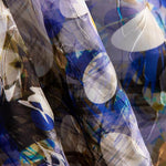 Jacquard Rebrodé Flores Azulina Lunar - Ribes y Casals