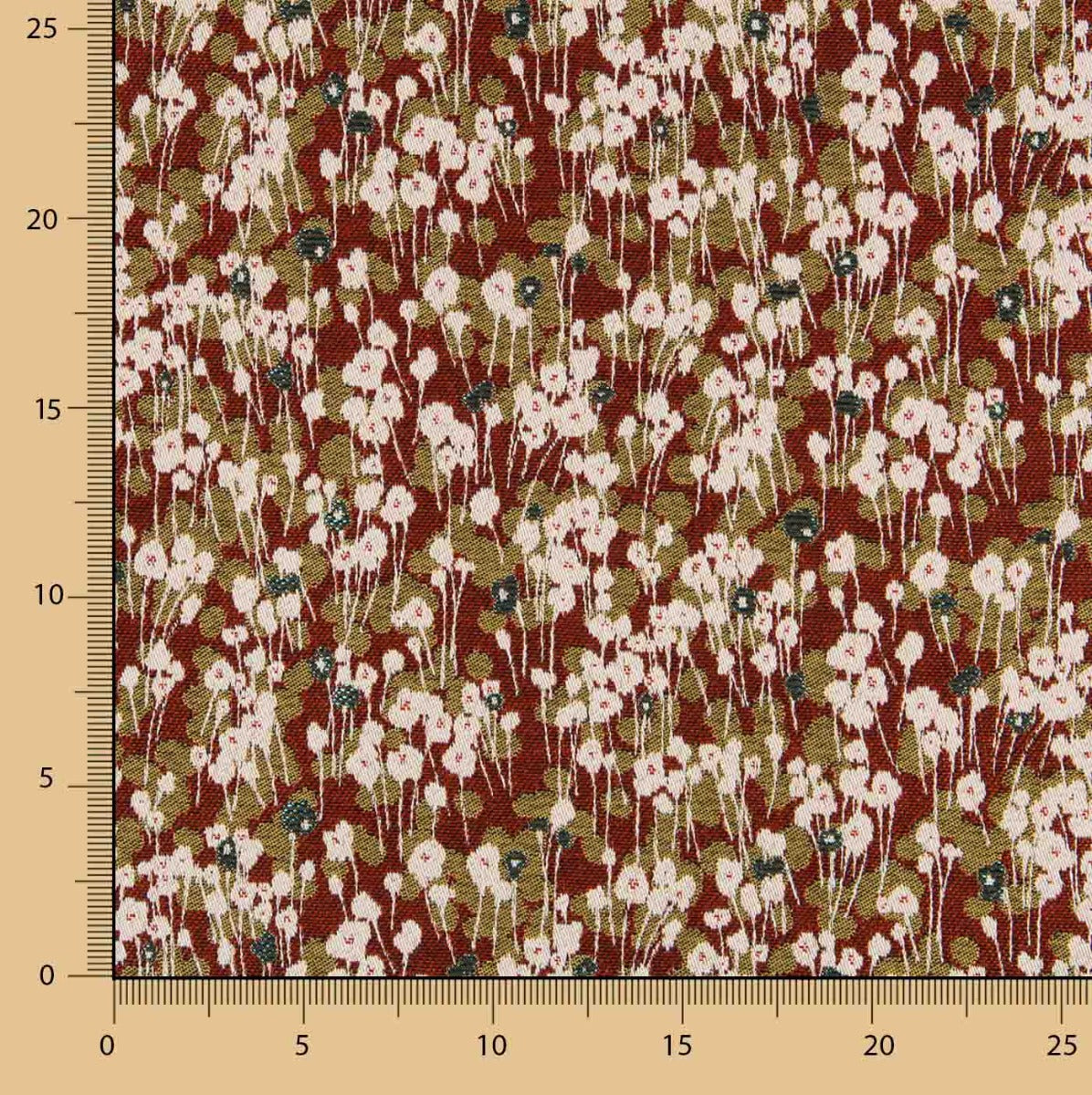 Jacquard Tapicería Bosque Granate - Ribes y Casals