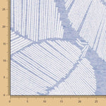 Jacquard Tapicería Hoja Anori Azul Denim - Ribes y Casals