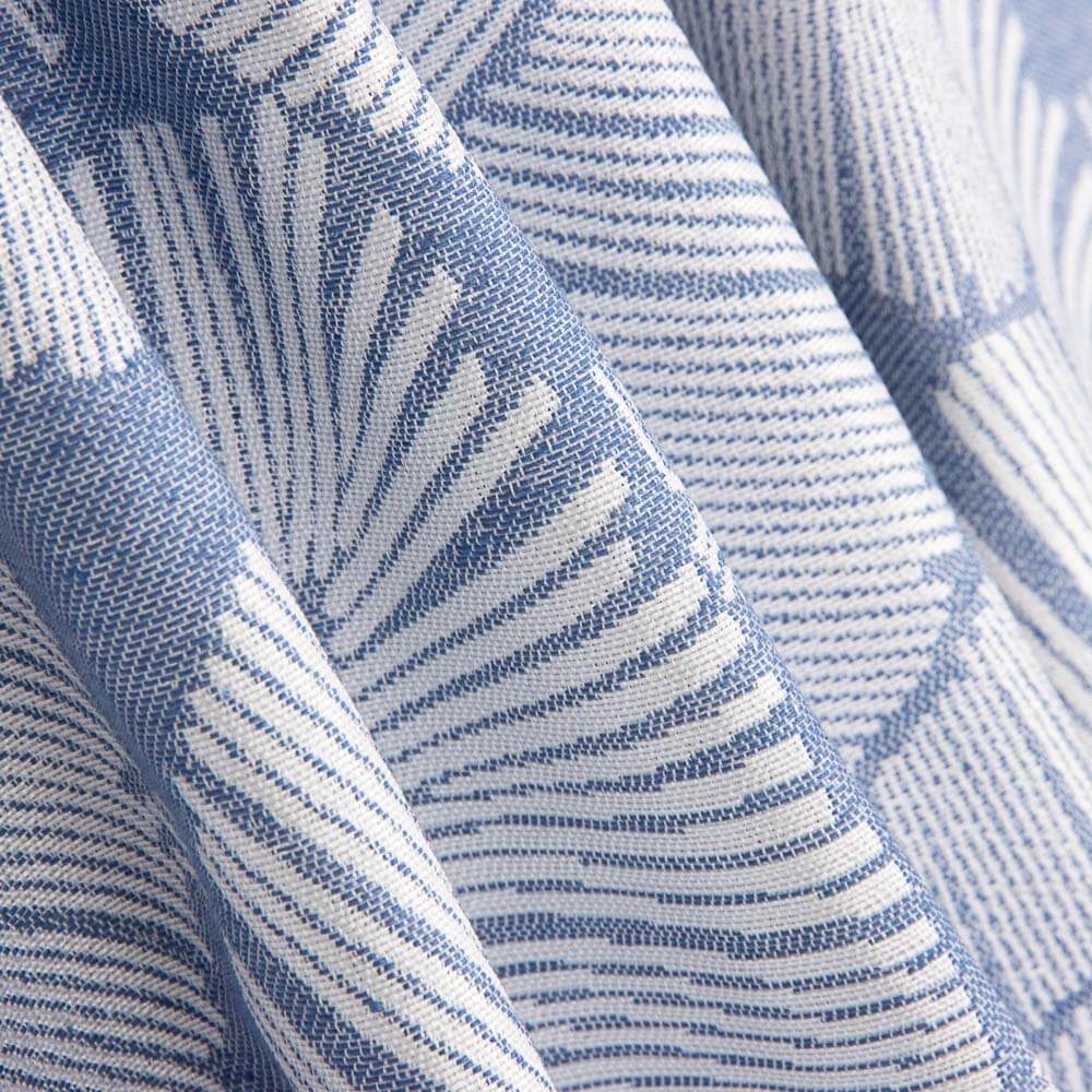 Jacquard Tapicería Hoja Anori Azul Denim - Ribes y Casals