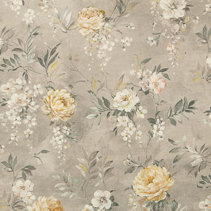Loneta Estampada Jardín Romántico Beige - Ribes y Casals