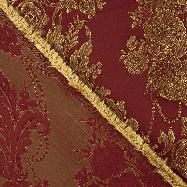 Jacquard Floral Clásico Granate y Dorado - Ribes y Casals