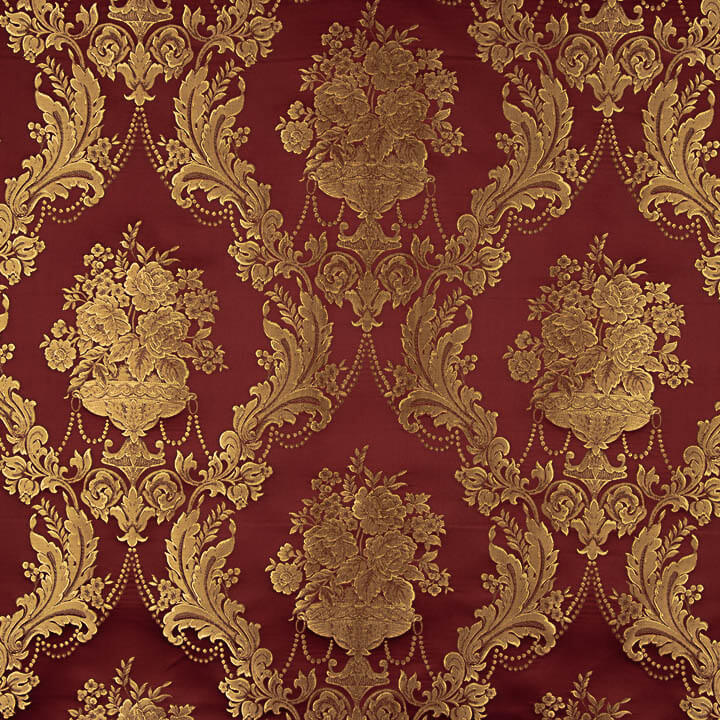 Jacquard Floral Clásico Granate y Dorado - Ribes y Casals
