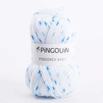Lana Pingouin Baby Estamp Blanco-Turquesa - Ribes y Casals