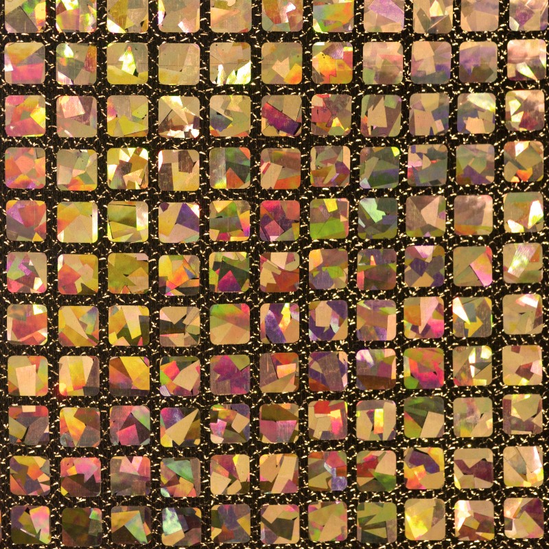 Lentejuela Holograph Cuadrado Oro Negra - Ribes y Casals
