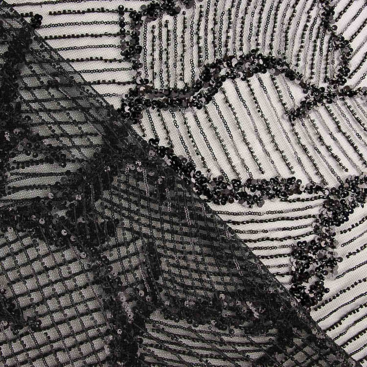 Retal Lentejuela Fiesta Negro 85x120 cm - Ribes y Casals