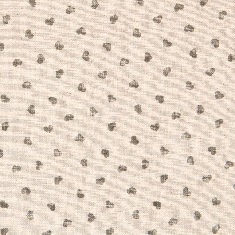 Lino Estampado Corazones Gris - Ribes y Casals