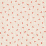 Lino Estampado Corazones Rosa Palo - Ribes y Casals