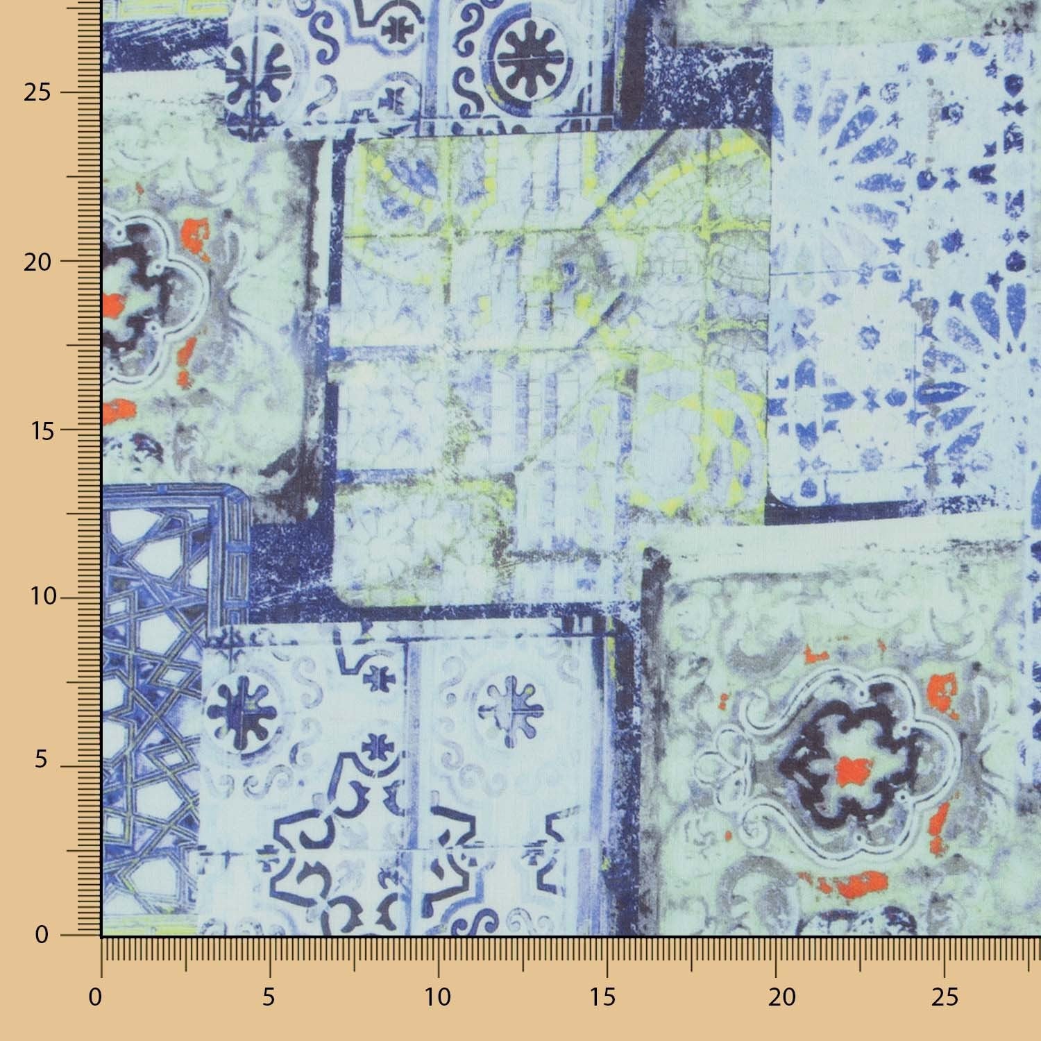 Lino Estampado Étnico Turquesa - Ribes y Casals
