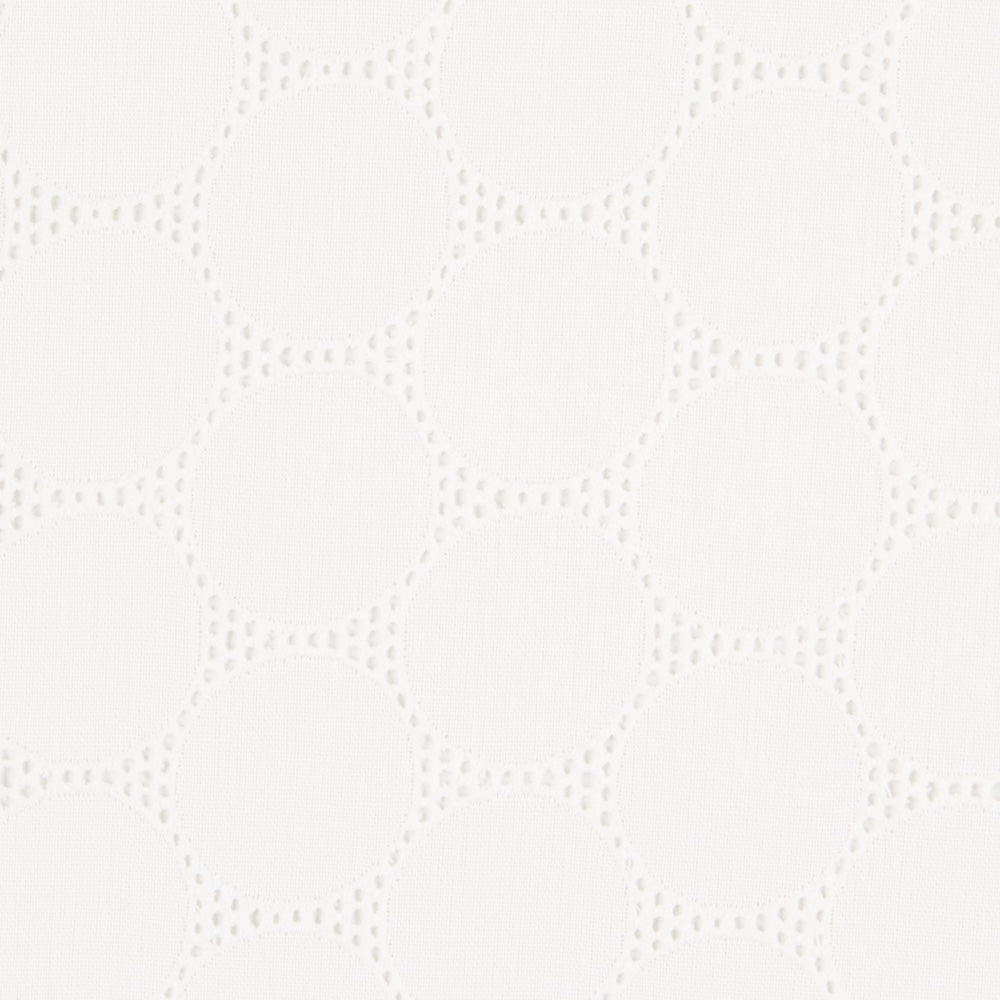 Lino Bordado Geométrico Blanco - Ribes y Casals