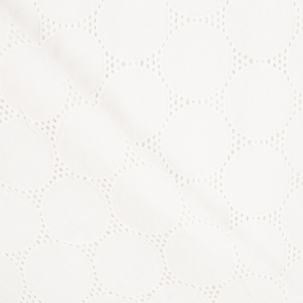 Lino Bordado Geométrico Blanco - Ribes y Casals
