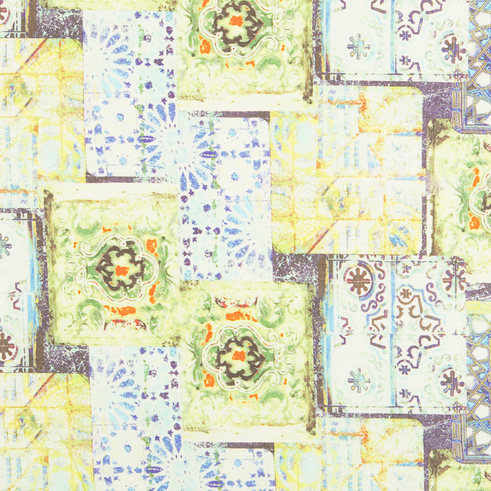 Lino Estampado Étnico Verde - Ribes y Casals