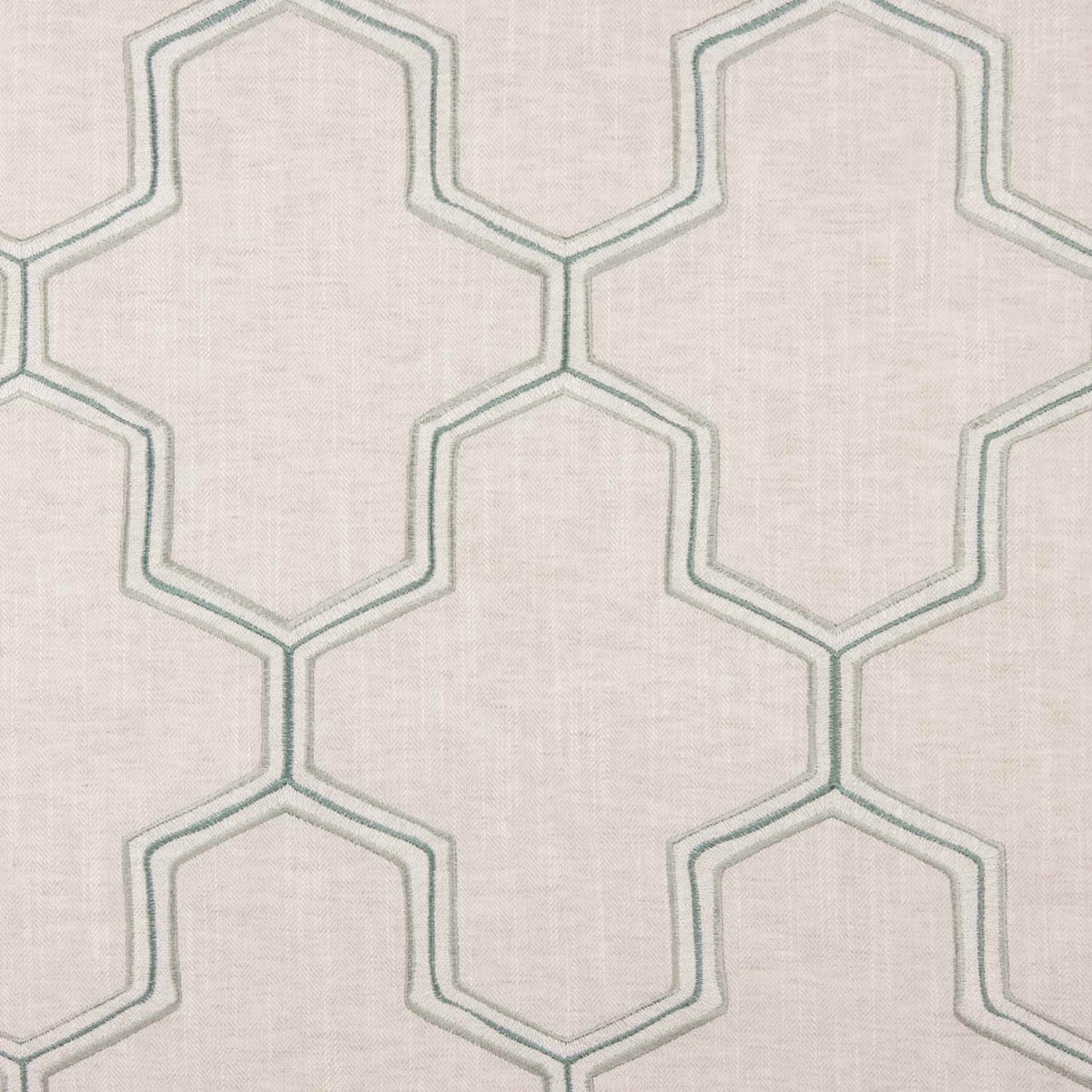 Tapicería Rústica Gruesa Gris Claro Bordado Hexa - Ribes y Casals