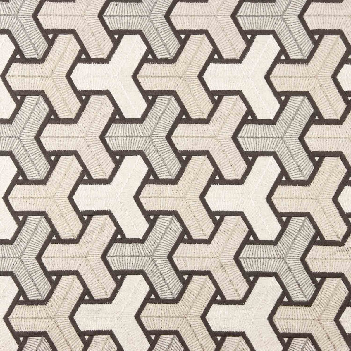 Retal Tapicería Rústica Gruesa Bordado Trigonometria 130x140 cm - Ribes y Casals