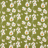 Lino Viscosa Floral Verde Kaki - Ribes y Casals