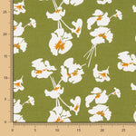 Lino Viscosa Floral Verde Kaki - Ribes y Casals