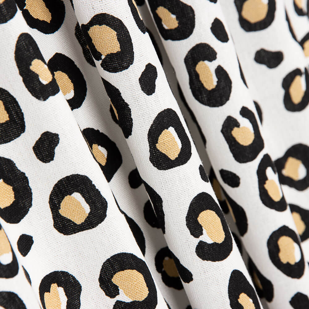 Lino Viscosa Leopardo Blanco - Ribes y Casals