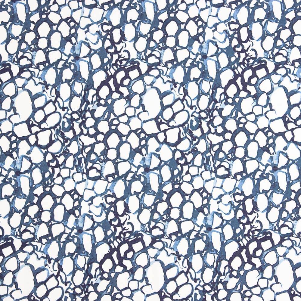Lino Viscosa Mosaico Azul - Ribes y Casals