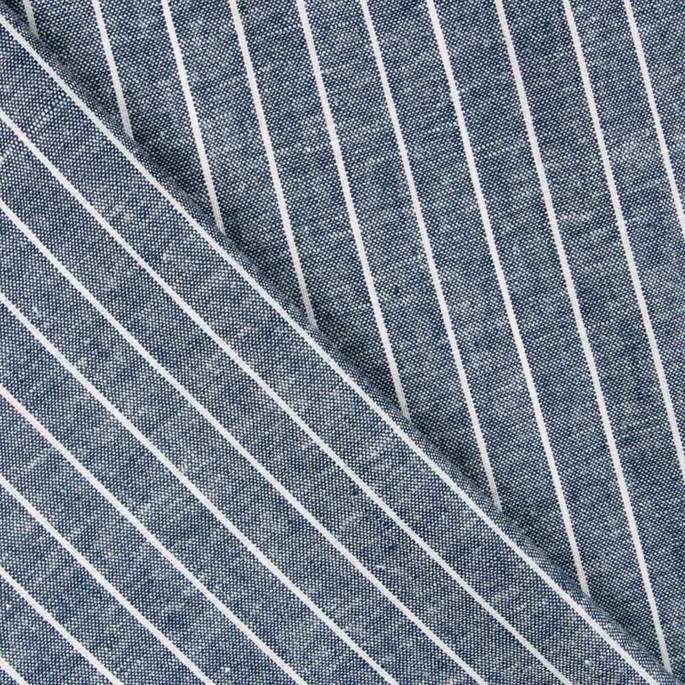 Lino Viscosa Oxford Raya Azul - Ribes y Casals