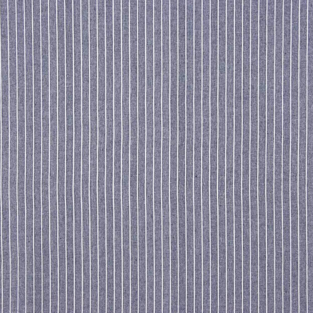 Lino Viscosa Oxford Rayado Azul - Ribes y Casals