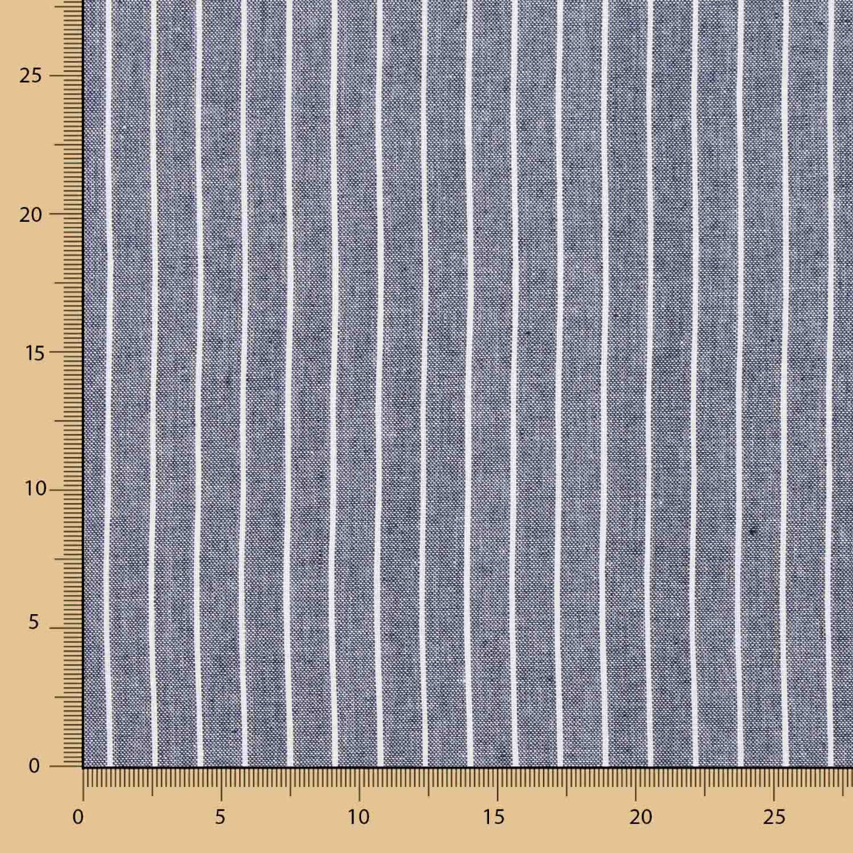 Lino Viscosa Oxford Rayado Azul - Ribes y Casals