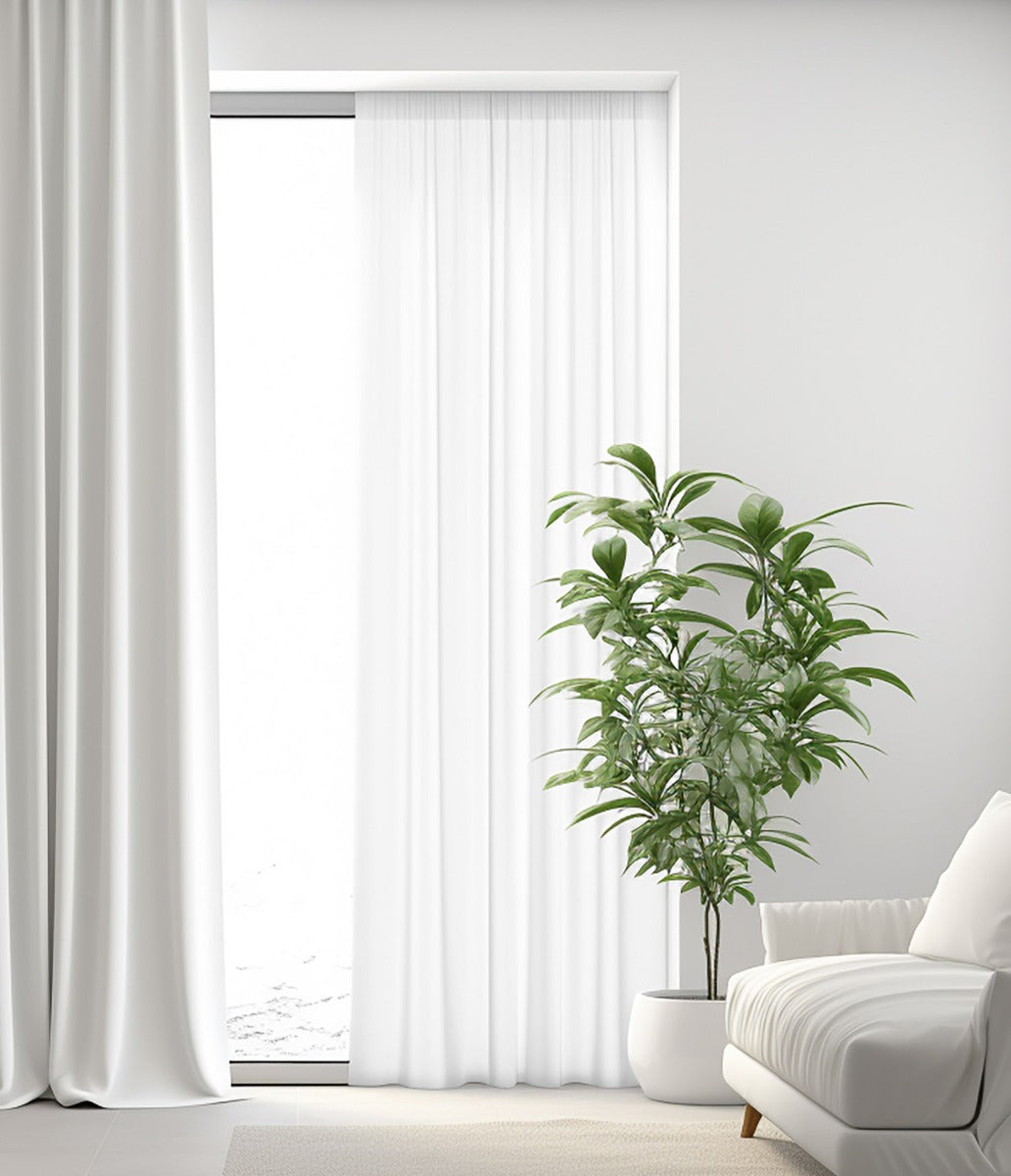 Confección Cortina Fruncida Lino Premium Lino Fino Blanco - Ribes y Casals