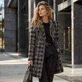 Tweed de Lana Mosaico Gris y Negro con Lúrex Dorado - Ribes y Casals
