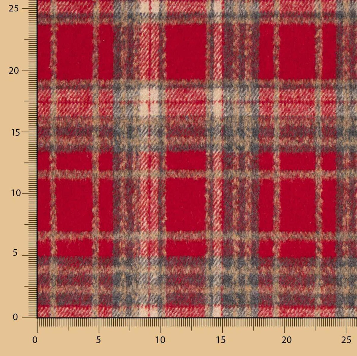 Loden Poliéster Cuadros Rojos - Ribes y Casals