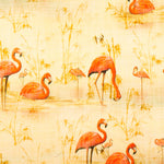 Loneta Algodón Flamencos Amarilla - Ribes y Casals