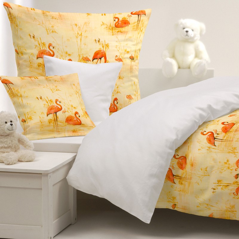 Loneta Algodón Flamencos Amarilla - Ribes y Casals