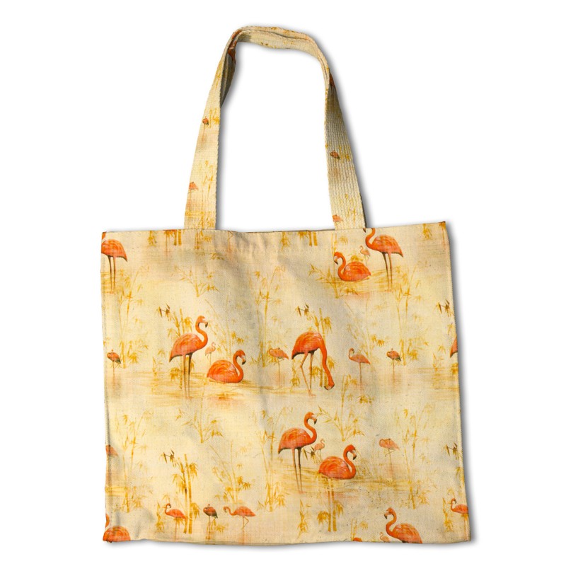 Loneta Algodón Flamencos Amarilla - Ribes y Casals