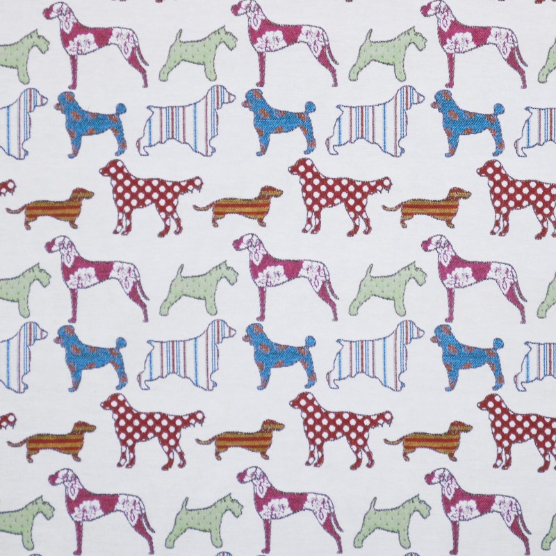 Loneta Bordada Dogs Blanca - Ribes y Casals