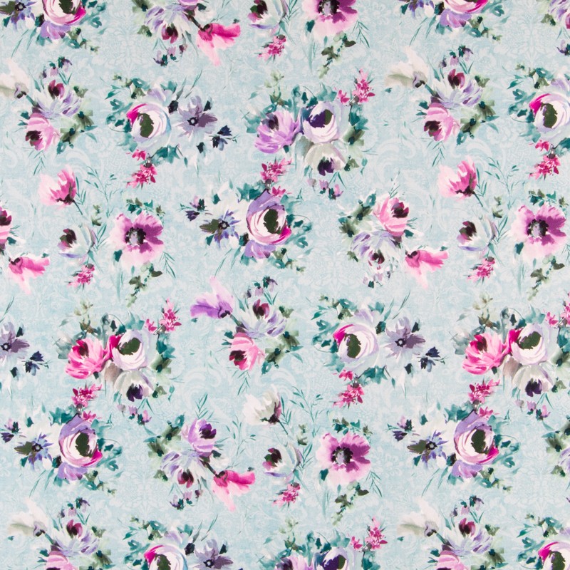 Loneta Bouquet Verde Agua - Ribes y Casals