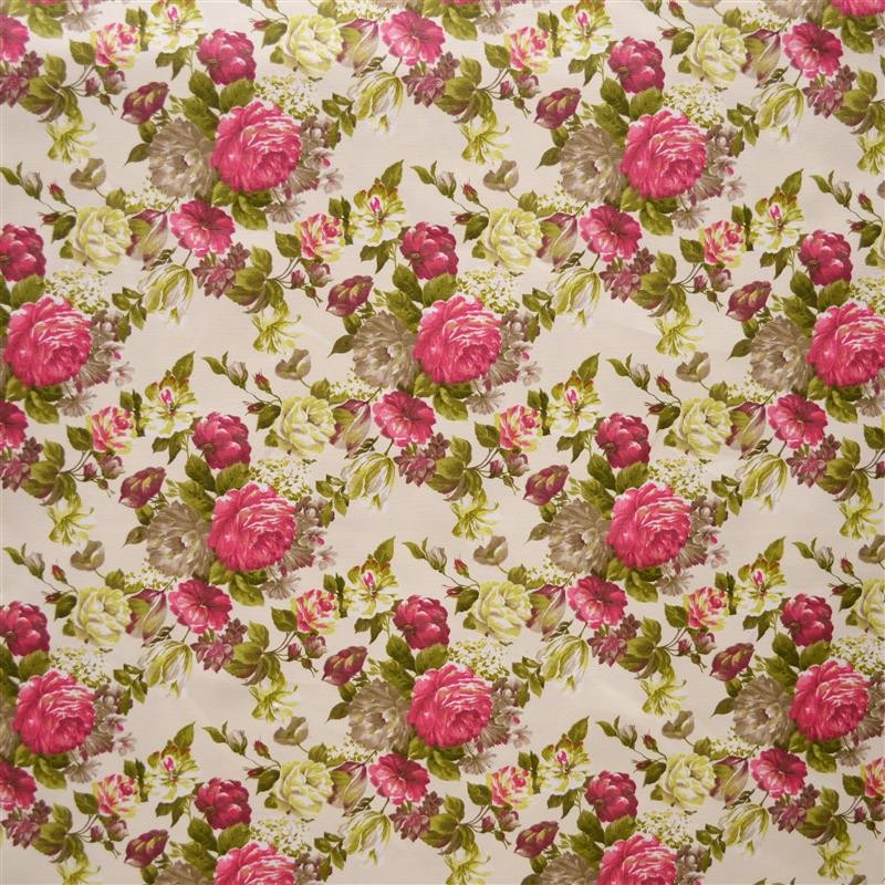 Loneta Cretona Flor Rosa - Ribes y Casals