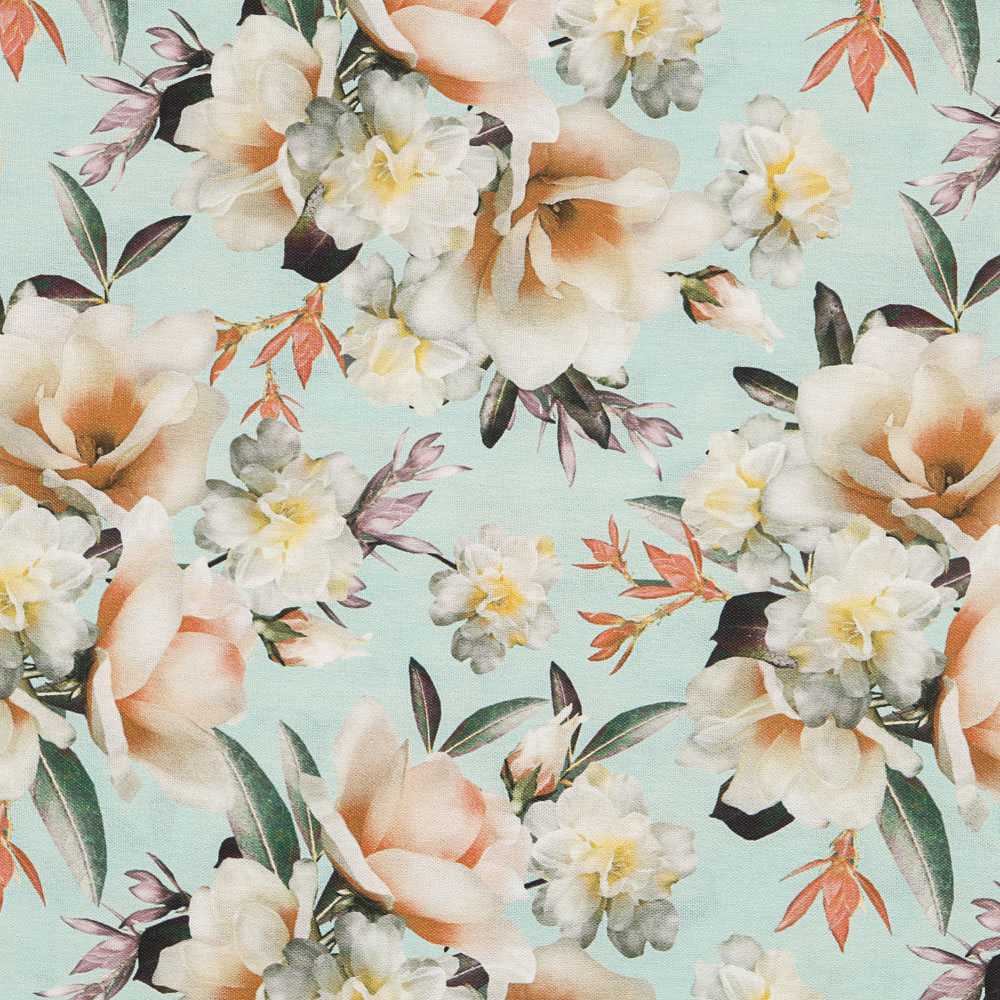 Loneta Cretona Verde Agua - Ribes y Casals