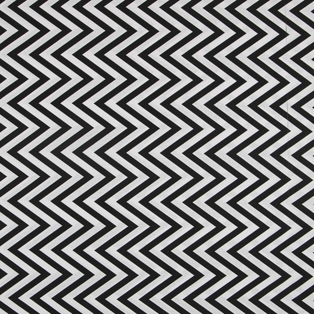 Loneta Estampada Chevron Negro - Ribes y Casals