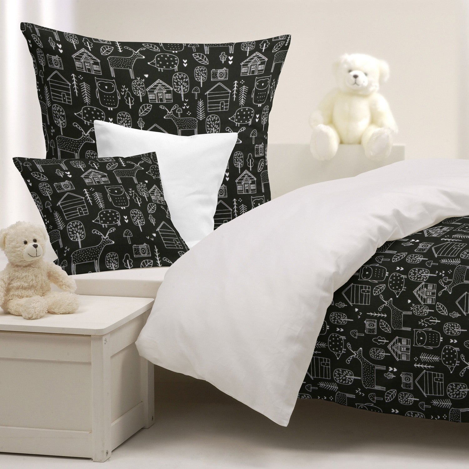 Loneta Estampada Farm Negro - Ribes y Casals