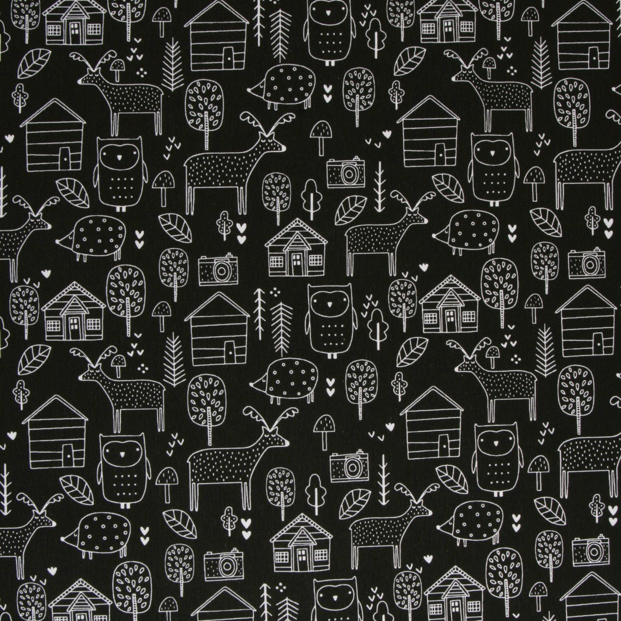 Loneta Estampada Farm Negro - Ribes y Casals