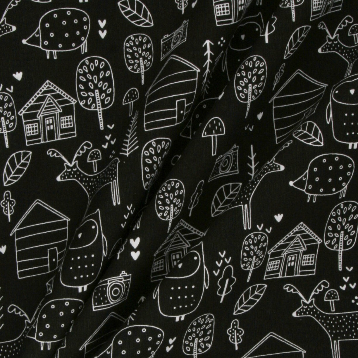 Loneta Estampada Farm Negro - Ribes y Casals