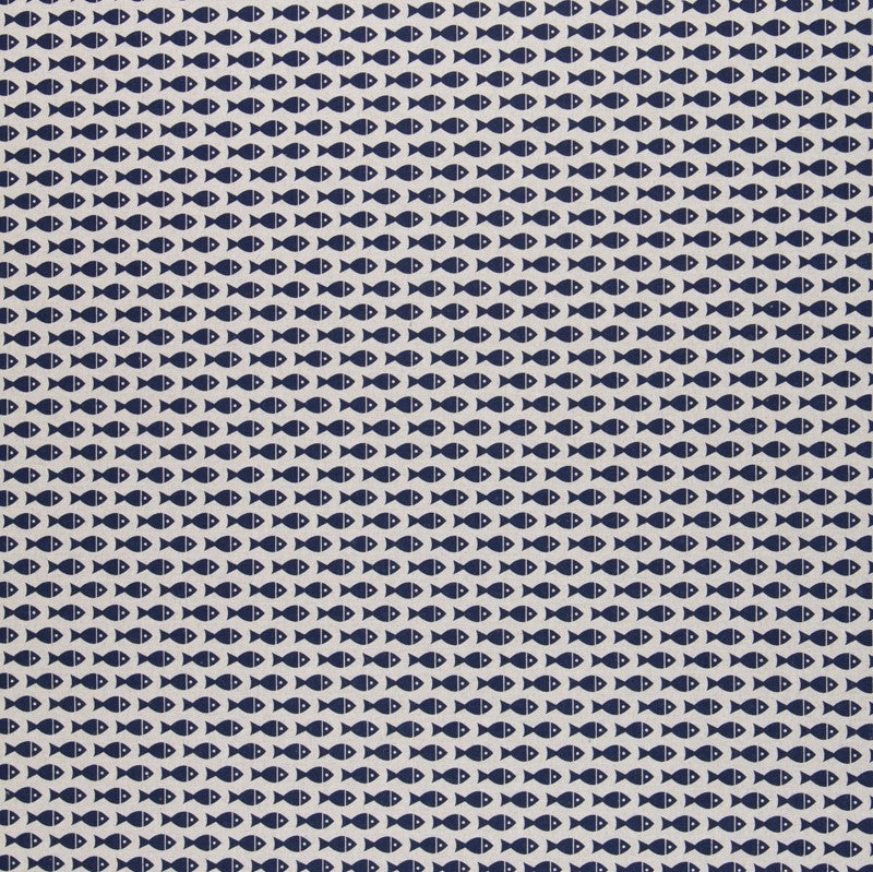 Loneta Estampada Fish Azul - Ribes y Casals