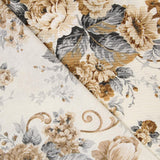 Loneta Estampada Flor Tostado - Ribes y Casals