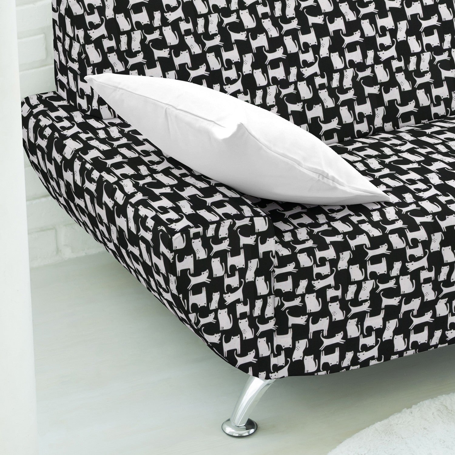 Loneta Estampada Gatitos Negra - Ribes y Casals