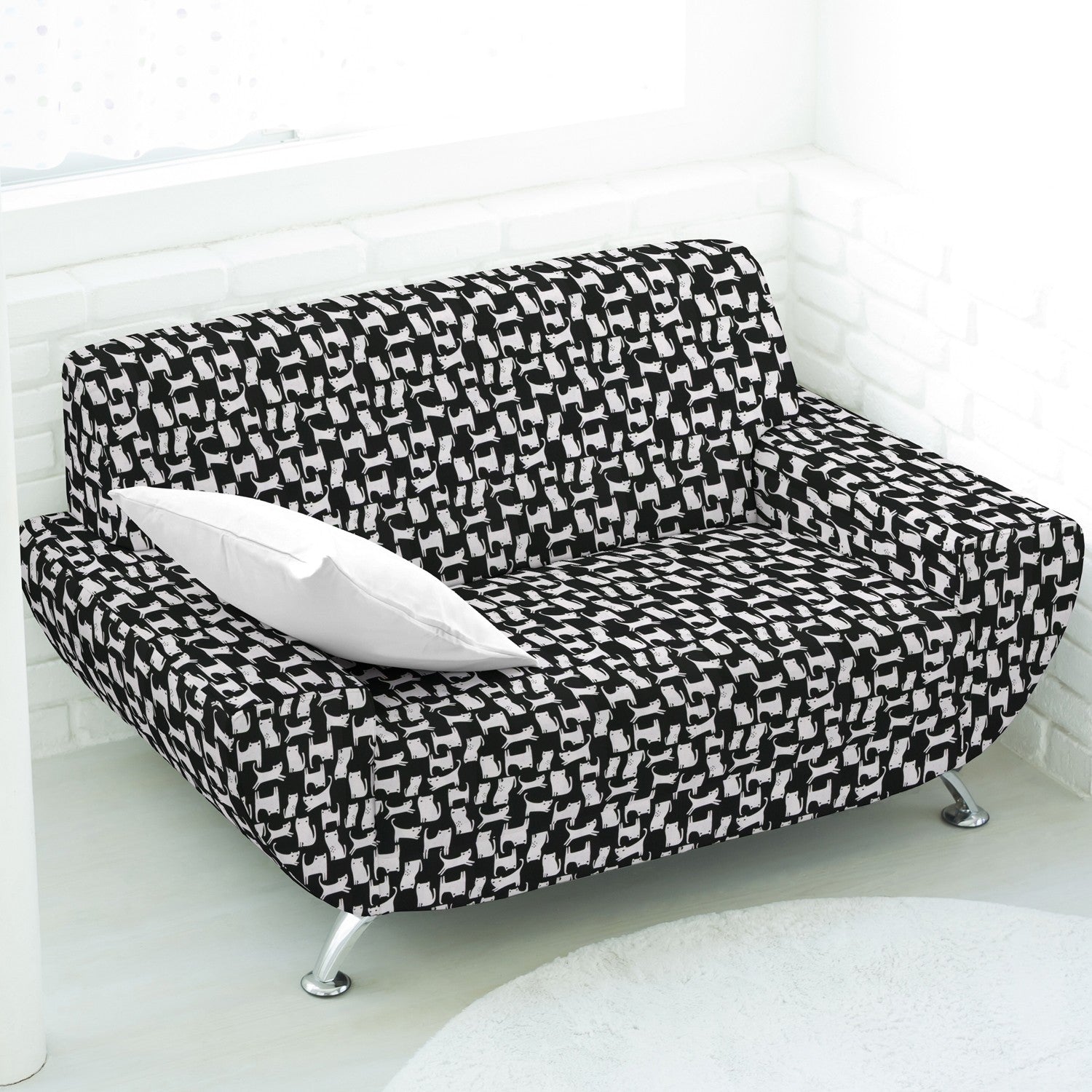 Loneta Estampada Gatitos Negra - Ribes y Casals