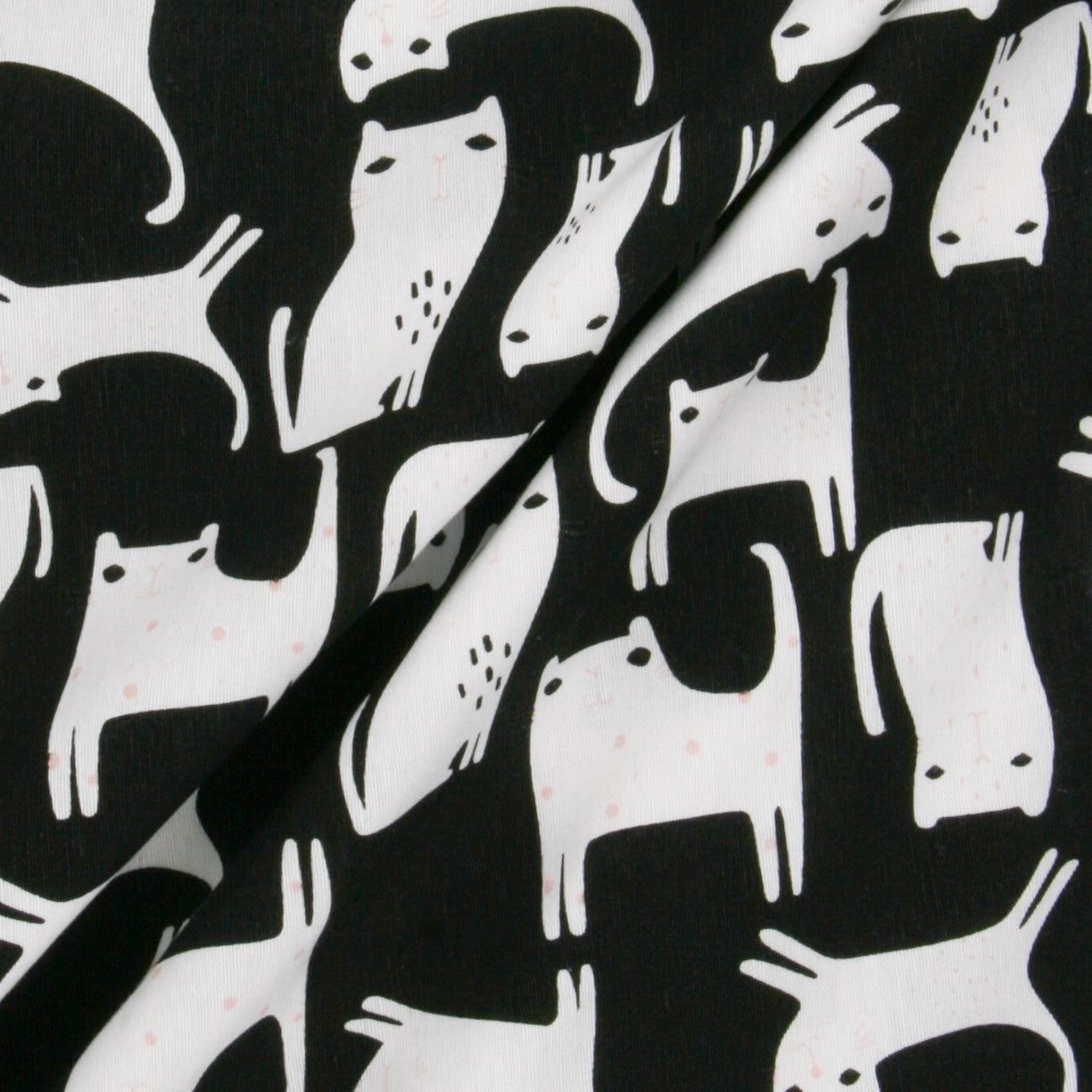 Loneta Estampada Gatitos Negra - Ribes y Casals
