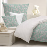 Loneta Estampada Gatitos Verde - Ribes y Casals