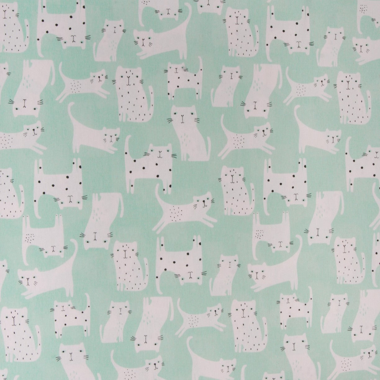 Loneta Estampada Gatitos Verde - Ribes y Casals