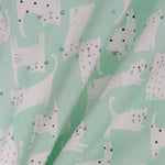 Loneta Estampada Gatitos Verde - Ribes y Casals