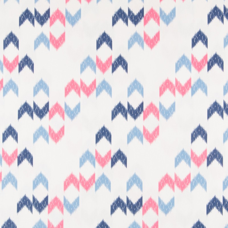 Loneta Estampada Ikat Azul Fucsia - Ribes y Casals